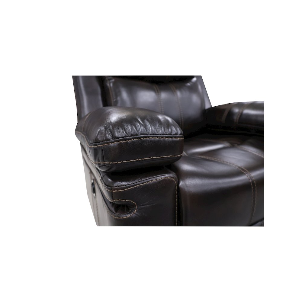 Kellen Faux Leather Power Glider Recliner, Brown. Picture 4