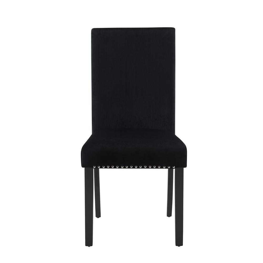 Furniture Celeste 5-Pc Faux Marble Round Dining Set  4 Chair-Black. Picture 7