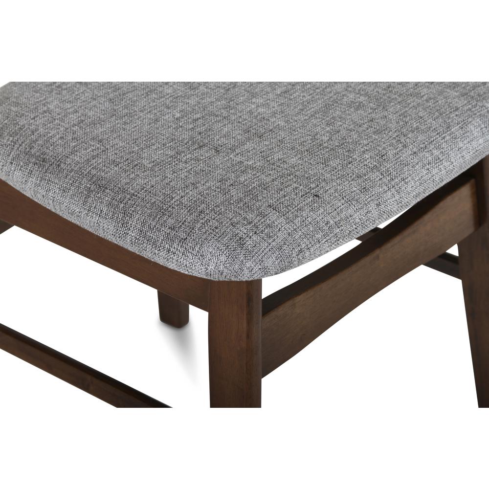 Furniture Morocco Dining Chair with Cushion- Set of 2- Gray. Picture 6