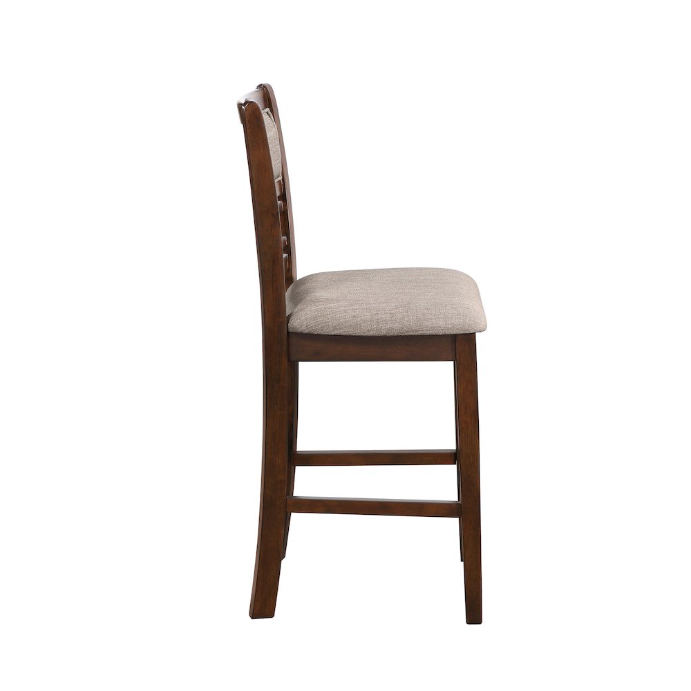 Furniture Gia Solid Wood Counter Table 2 Chairs in Cherry Brown. Picture 5