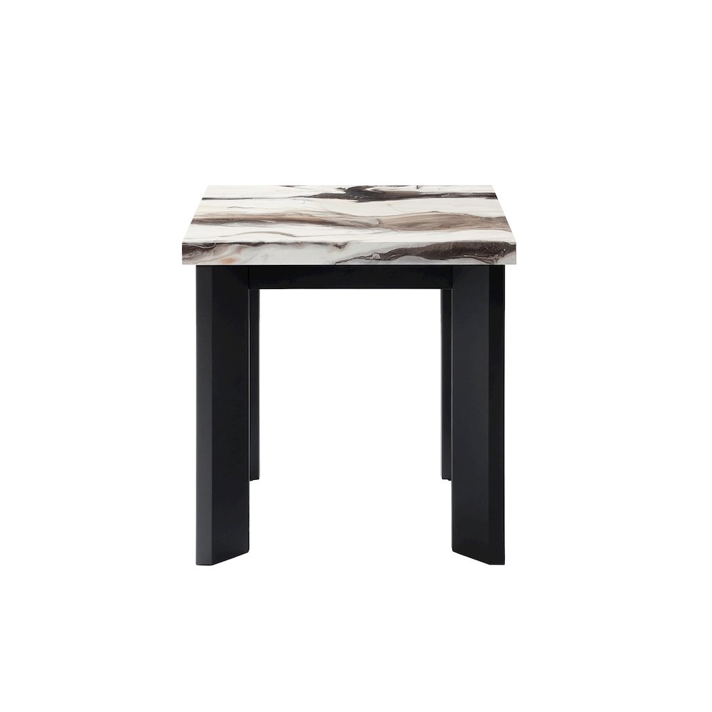 Strata 3-Piece Wood Occasional Table Set in Brown/White. Picture 9