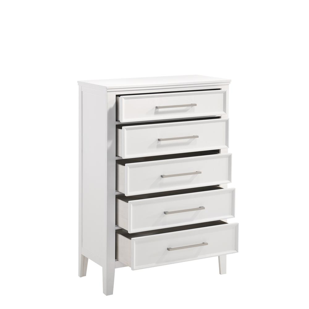 Furniture Andover Transitional Solid Wood Chest in White. Picture 2