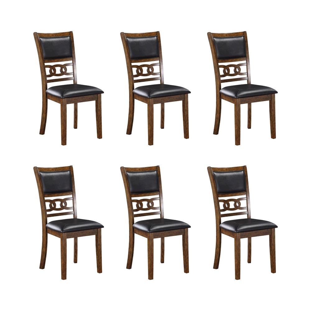 Brown Dining Room Chairs Set of 6 – Solid Wood Dining Table Seating. Picture 1