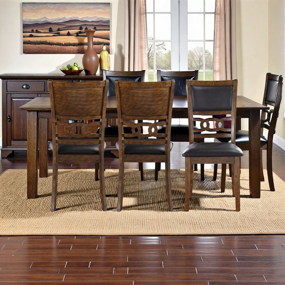 Brown Dining Room Chairs Set of 6 – Solid Wood Dining Table Seating. Picture 2