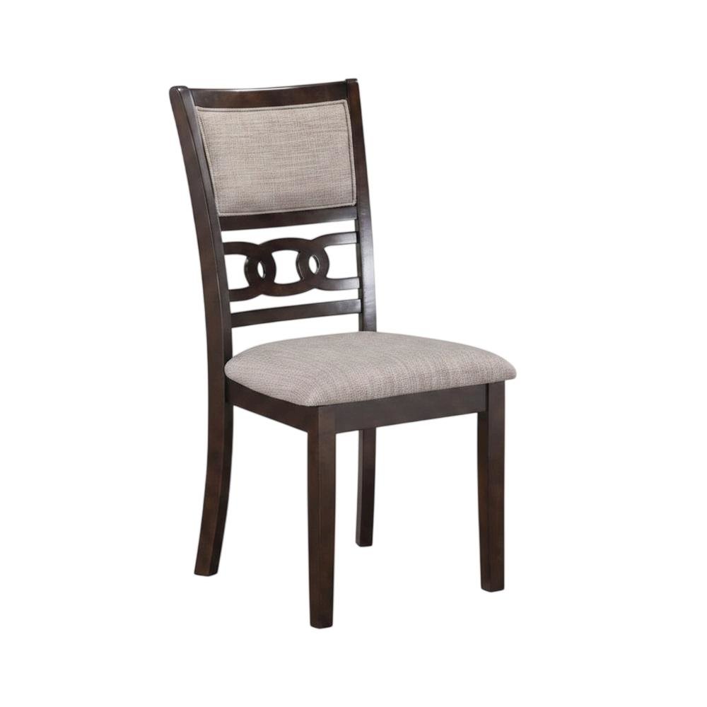 Solid Wood Upholstered Dining Chairs, Cherry, Set of 6. Picture 3