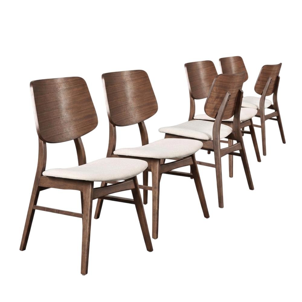Solid Wood Walnut Dining Chairs for Kitchen and Dining Room Table, Set of 6. Picture 1