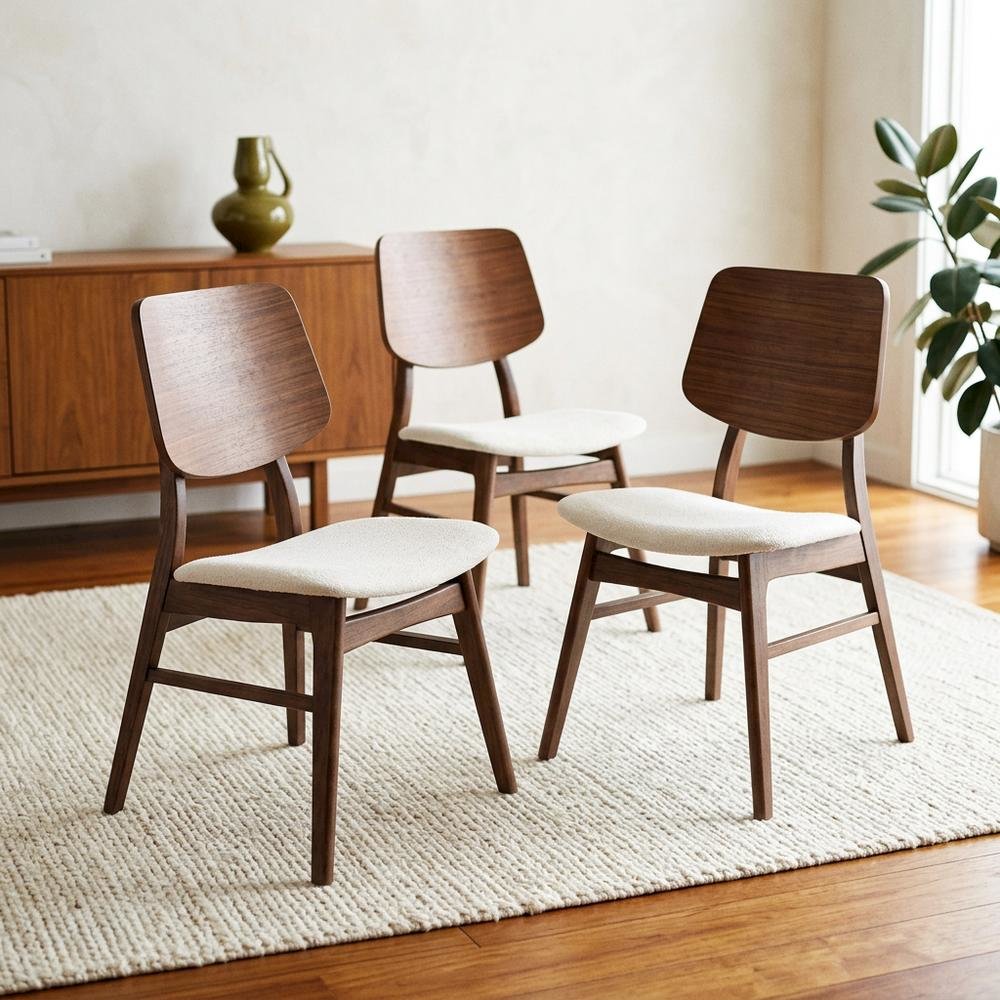 Solid Wood Walnut Dining Chairs for Kitchen and Dining Room Table, Set of 6. Picture 2