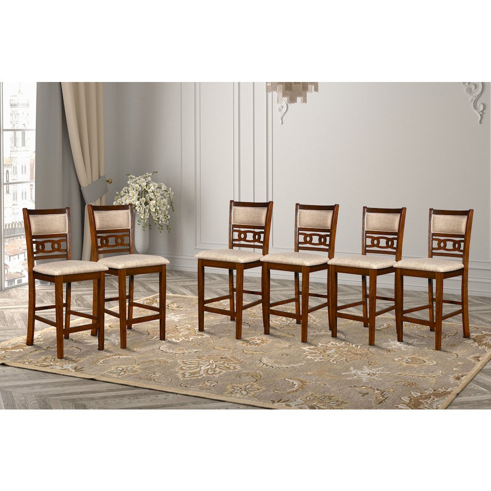 Gia Wood Counter Dining Chair in Cherry (Set of 6). Picture 2