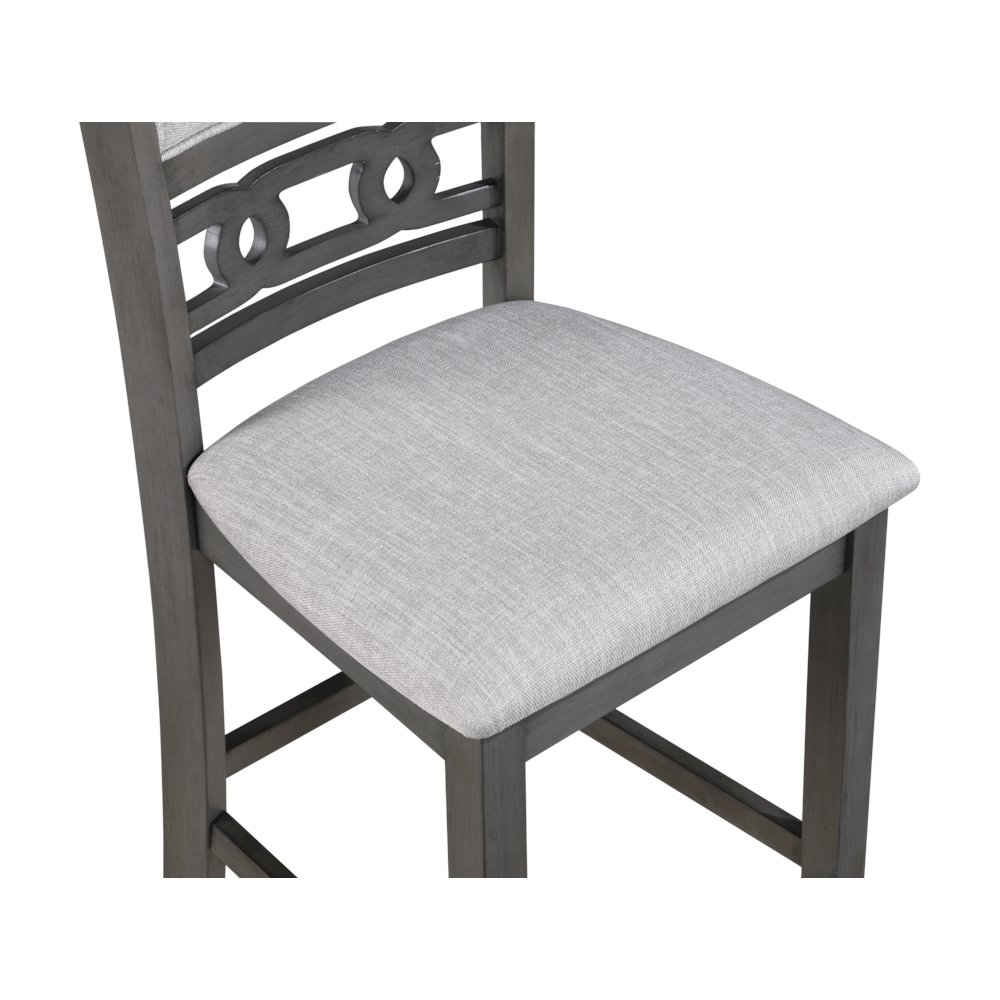Gia Wood Counter Dining Chair in Gray (Set of 6). Picture 8
