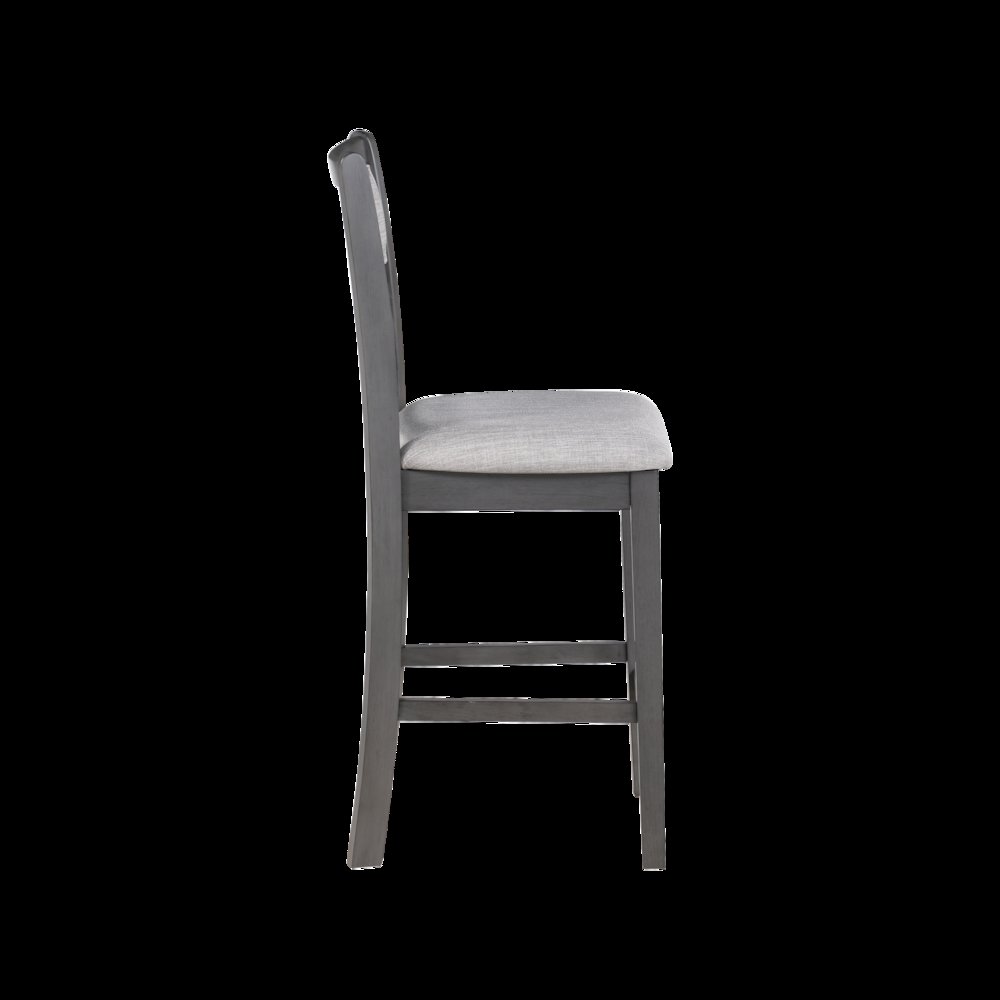 Gia Wood Counter Dining Chair in Gray (Set of 6). Picture 6