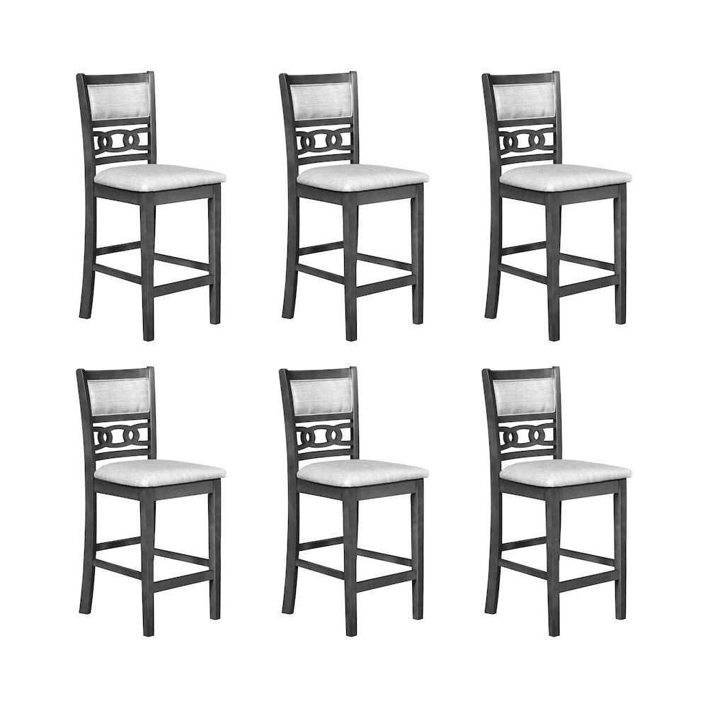Gia Wood Counter Dining Chair in Gray (Set of 6). Picture 1