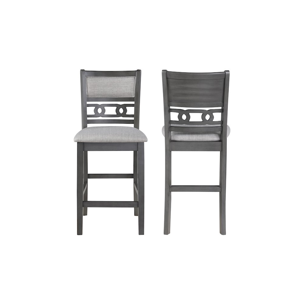 Gia Wood Counter Dining Chair in Gray (Set of 6). Picture 3