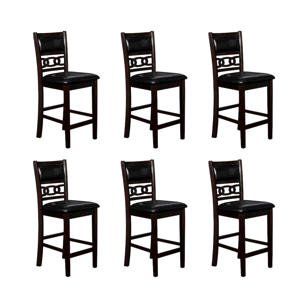 Gia Wood Counter Dining Chair in Ebony (Set of 6). Picture 1