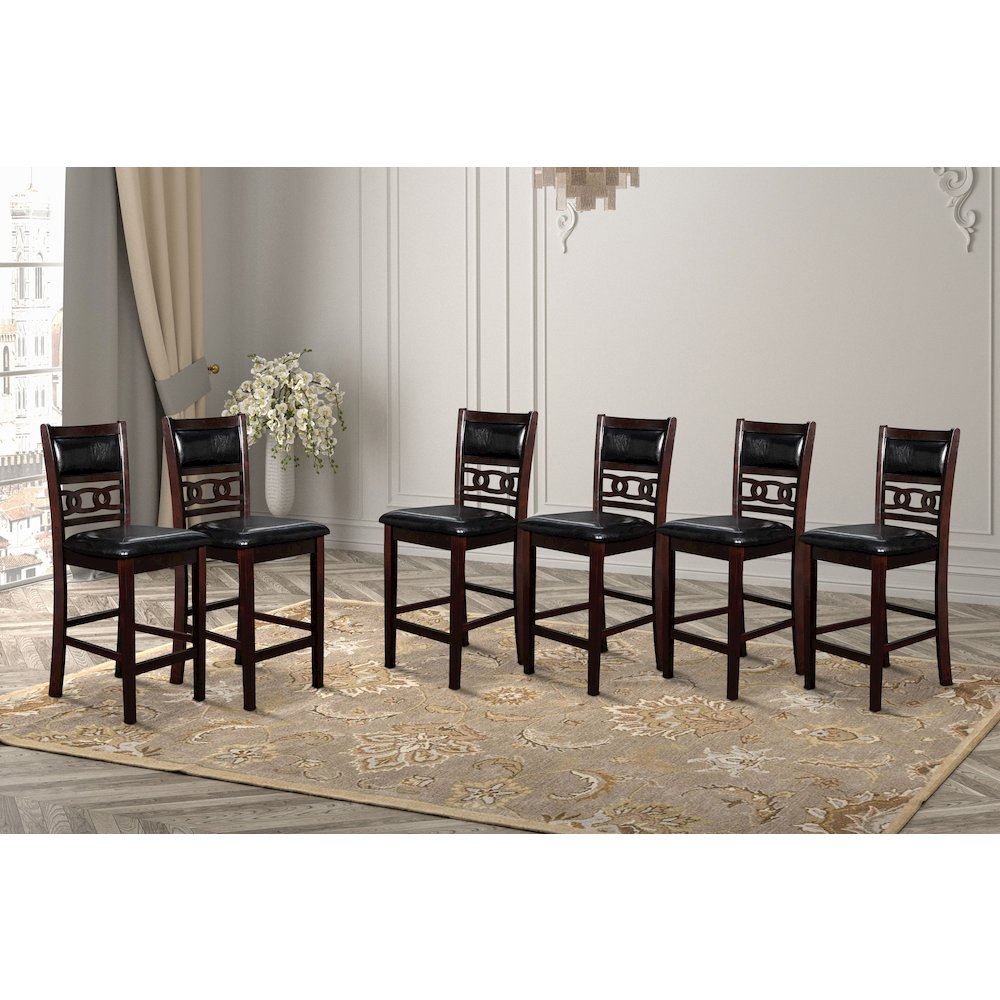 Gia Wood Counter Dining Chair in Ebony (Set of 6). Picture 2