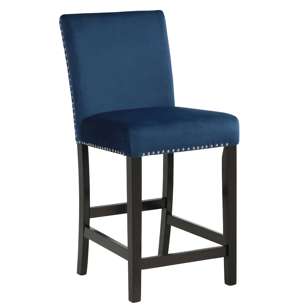 Celeste Wood Counter Chair in Blue (Set of 4). Picture 3