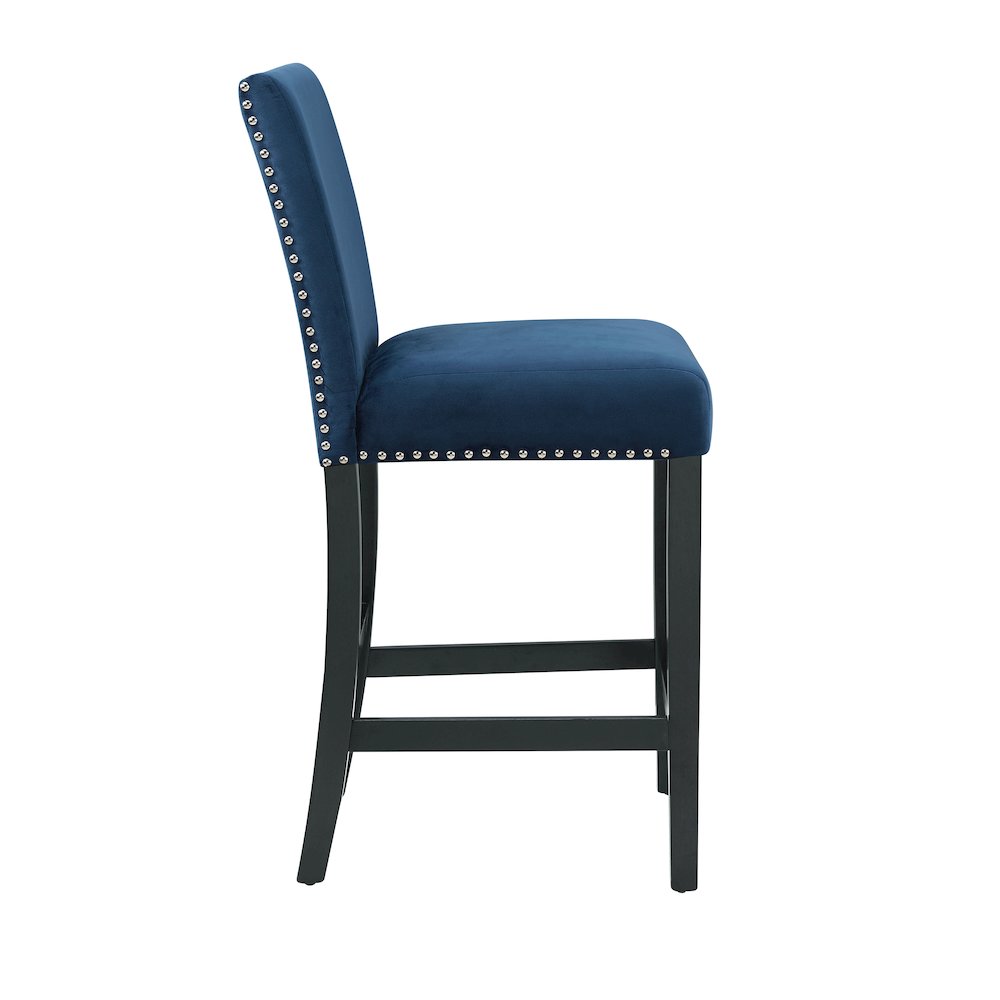 Celeste Wood Counter Chair in Blue (Set of 4). Picture 5