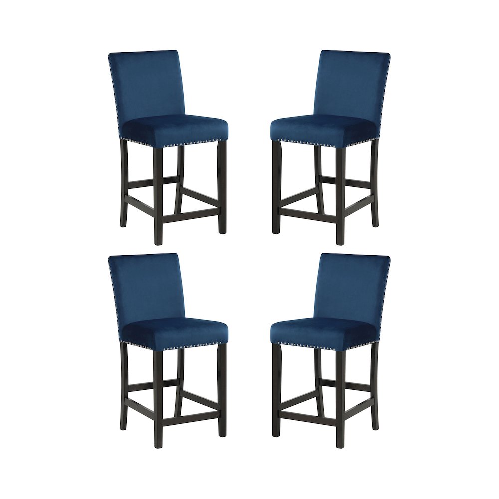 Celeste Wood Counter Chair in Blue (Set of 4). Picture 1
