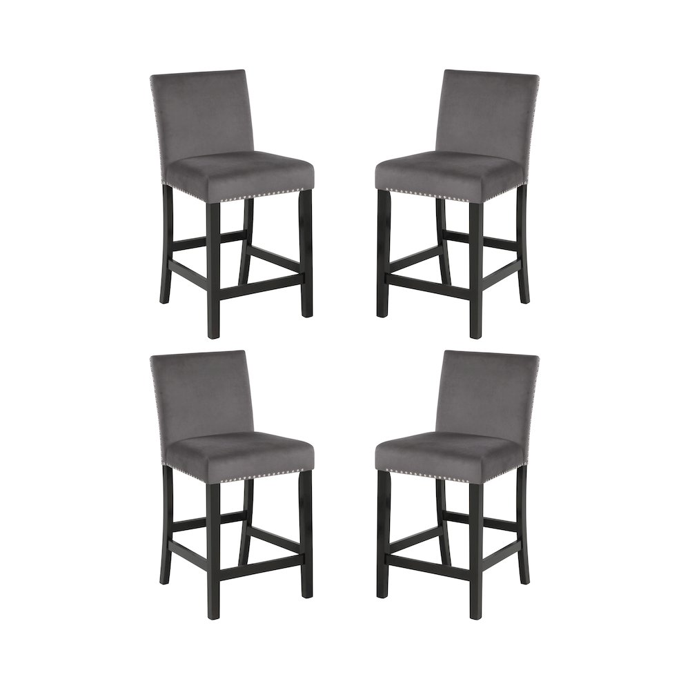 Celeste Wood Counter Chair in Gray (Set of 4). Picture 1