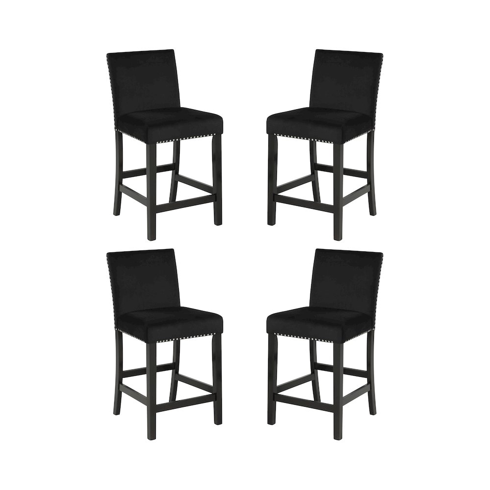 Celeste Wood Counter Chair in Black (Set of 4). Picture 1