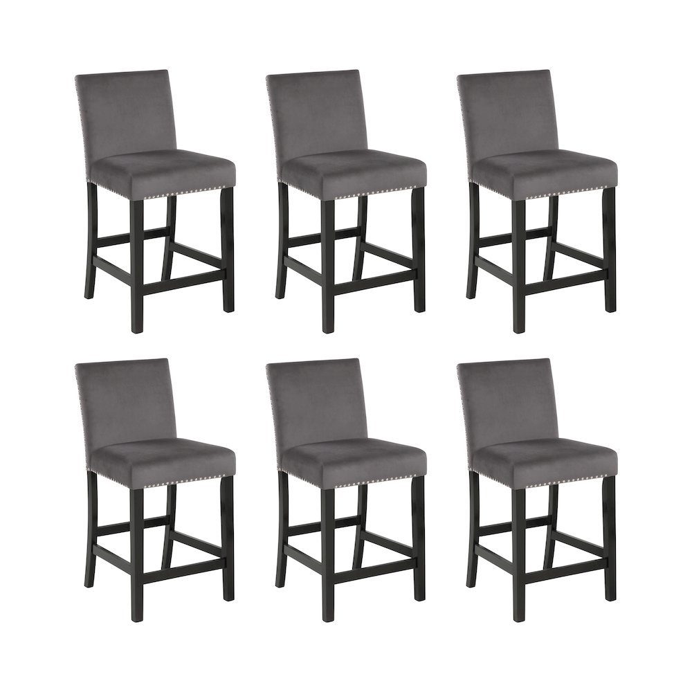 Celeste Wood Counter Chair in Gray (Set of 6). Picture 1