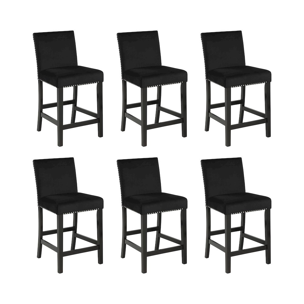 Celeste Wood Counter Chair in Black (Set of 6). Picture 1