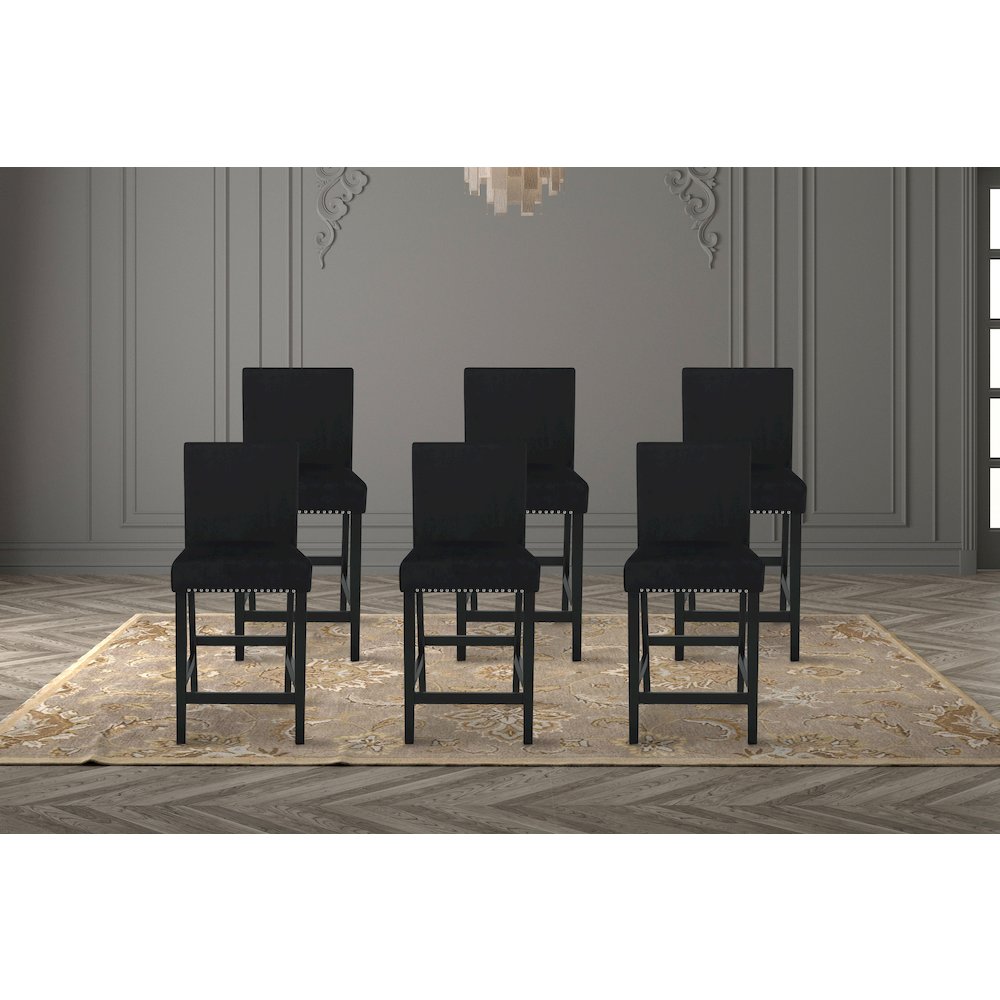 Celeste Wood Counter Chair in Black (Set of 6). Picture 2