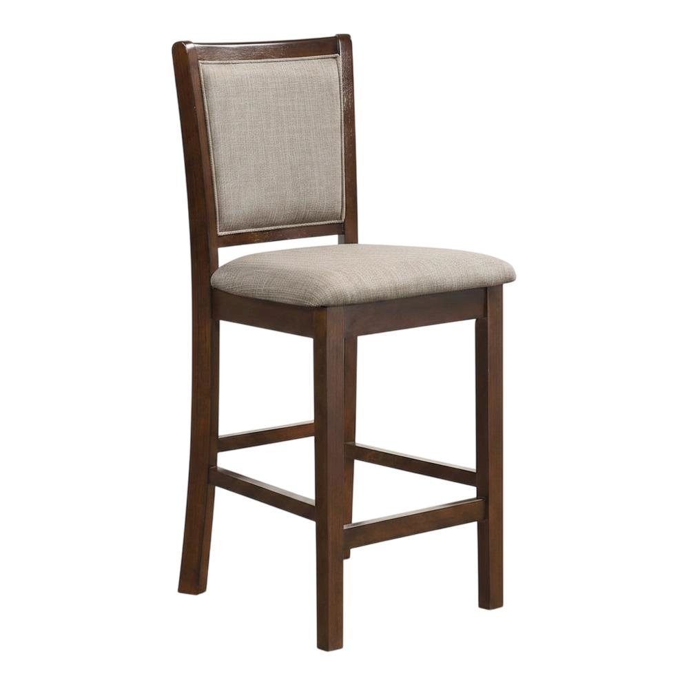 Solid Wood Counter Height Bar Stools with Polyester Upholstered Seats, Set of 4. Picture 3