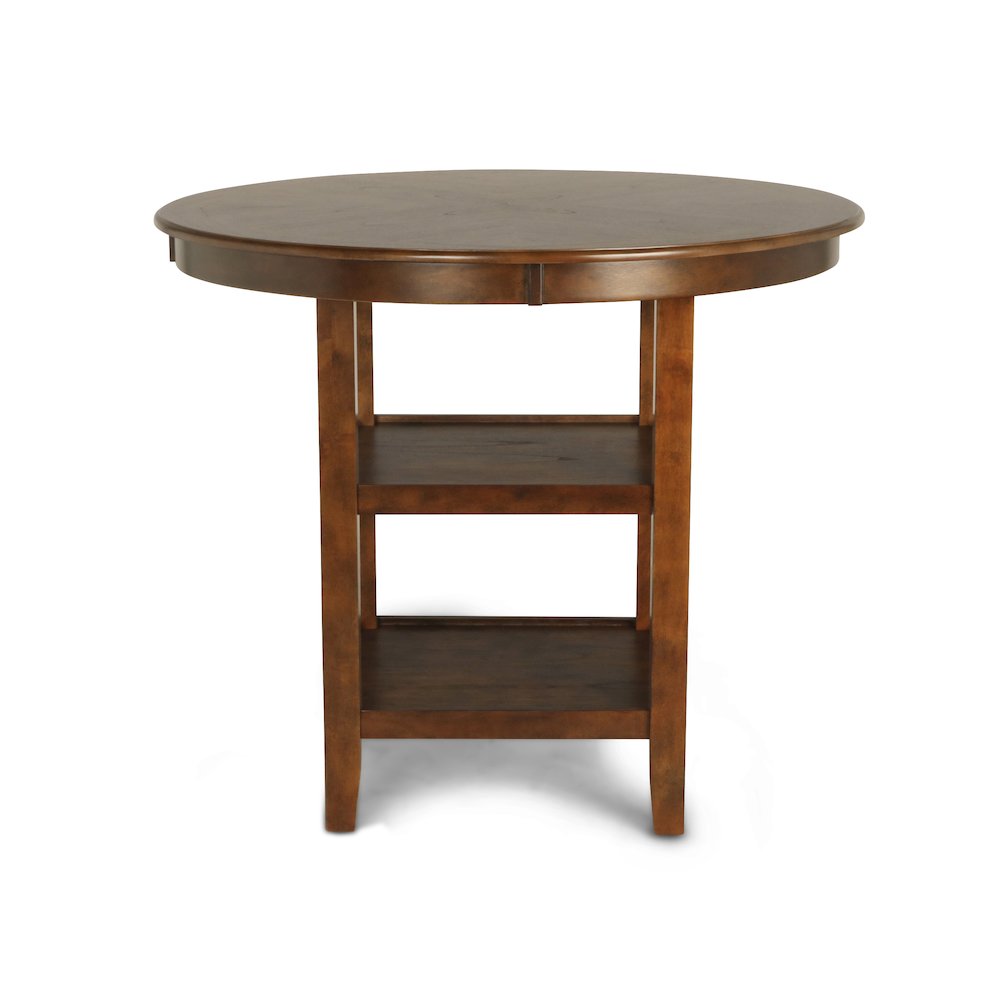 Gia 5-Piece Transitional Wood Dining Set in Brown. Picture 3