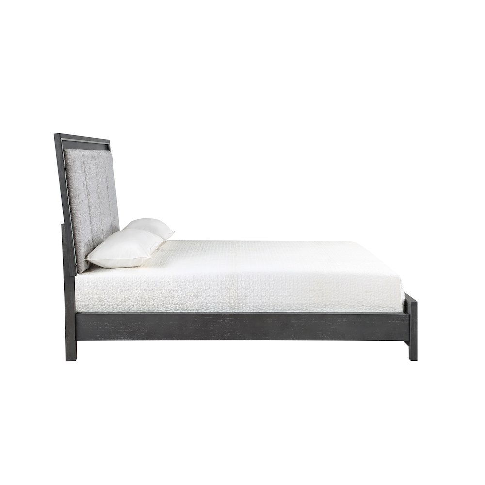Odessa Wood Queen Bed, Charcoal Gray. Picture 4
