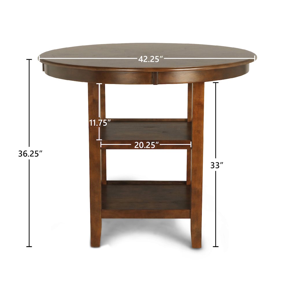 Gia 5-Piece Transitional Wood Dining Set in Brown. Picture 12