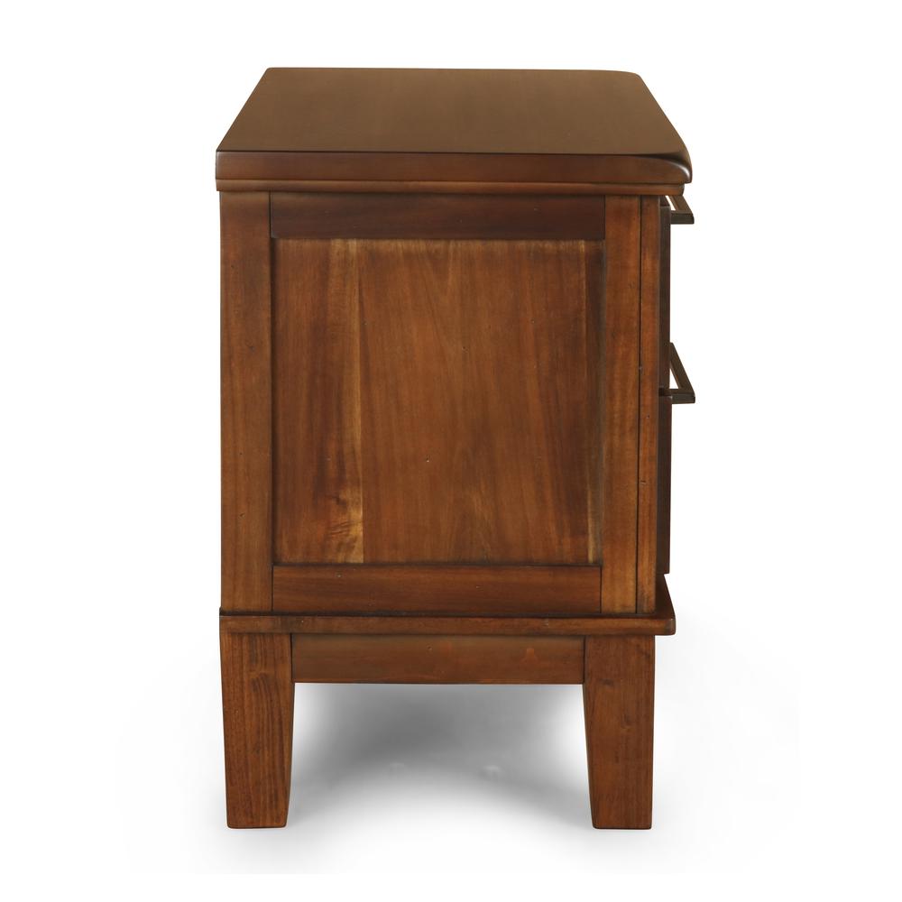 Furniture Cagney Solid Wood 2-Drawer Nightstand in Chestnut Brown. Picture 3
