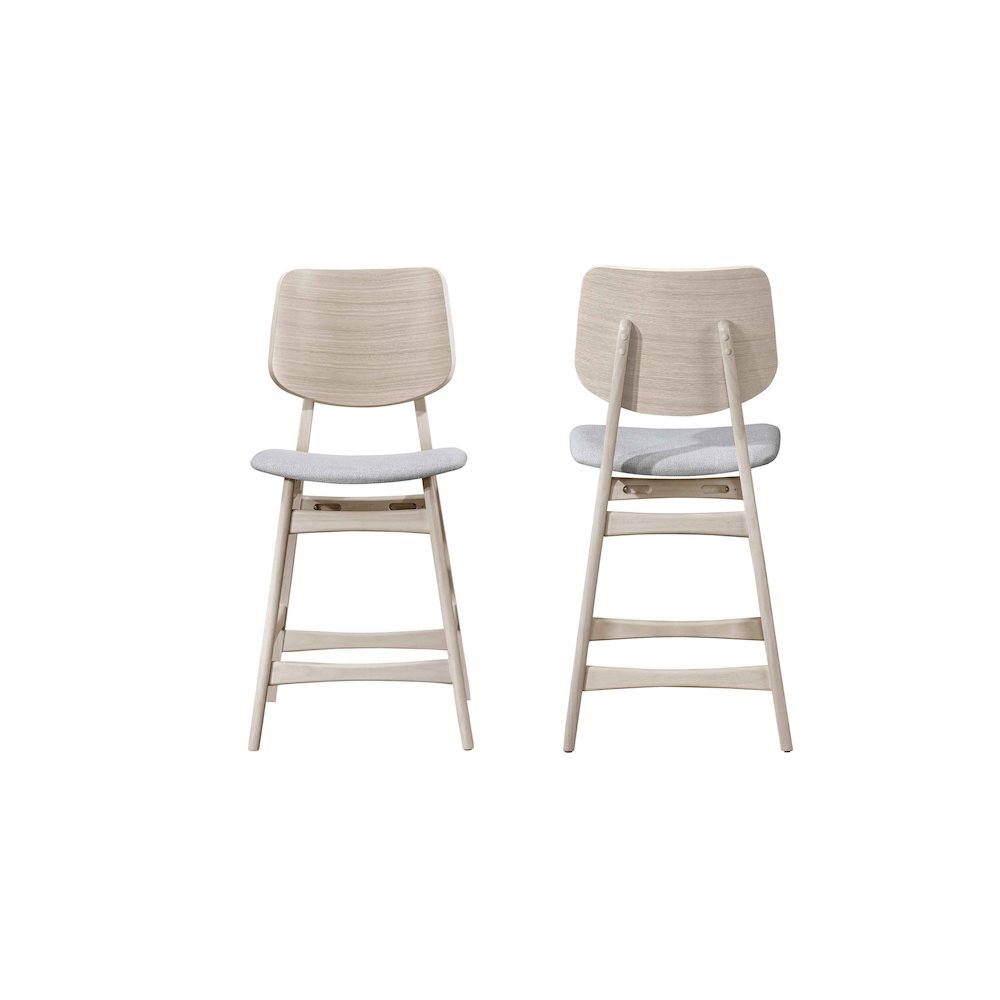 Oscar Wood Counter Dining Chairs in White Ash (Set of 2). Picture 1