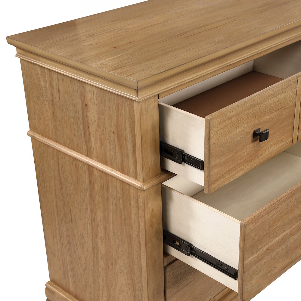 Sunstone Wood 6-Drawer Dresser in Honey. Picture 6