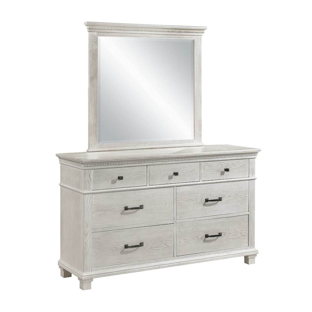 Silver Sands 2-Piece Wood Dresser and Mirror Set in Gray. Picture 4