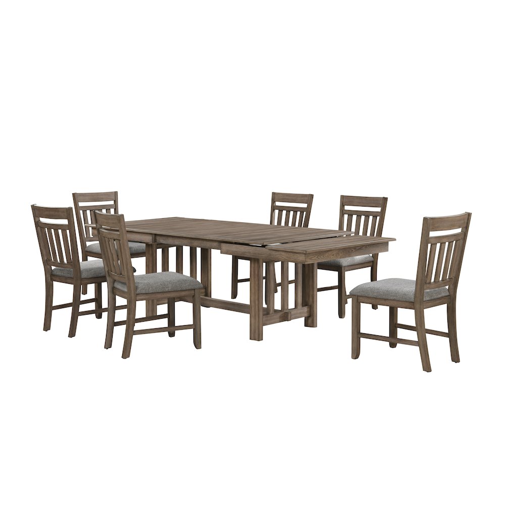 Harrisburg 7-Piece Wood Dining Set, Walnut. Picture 2