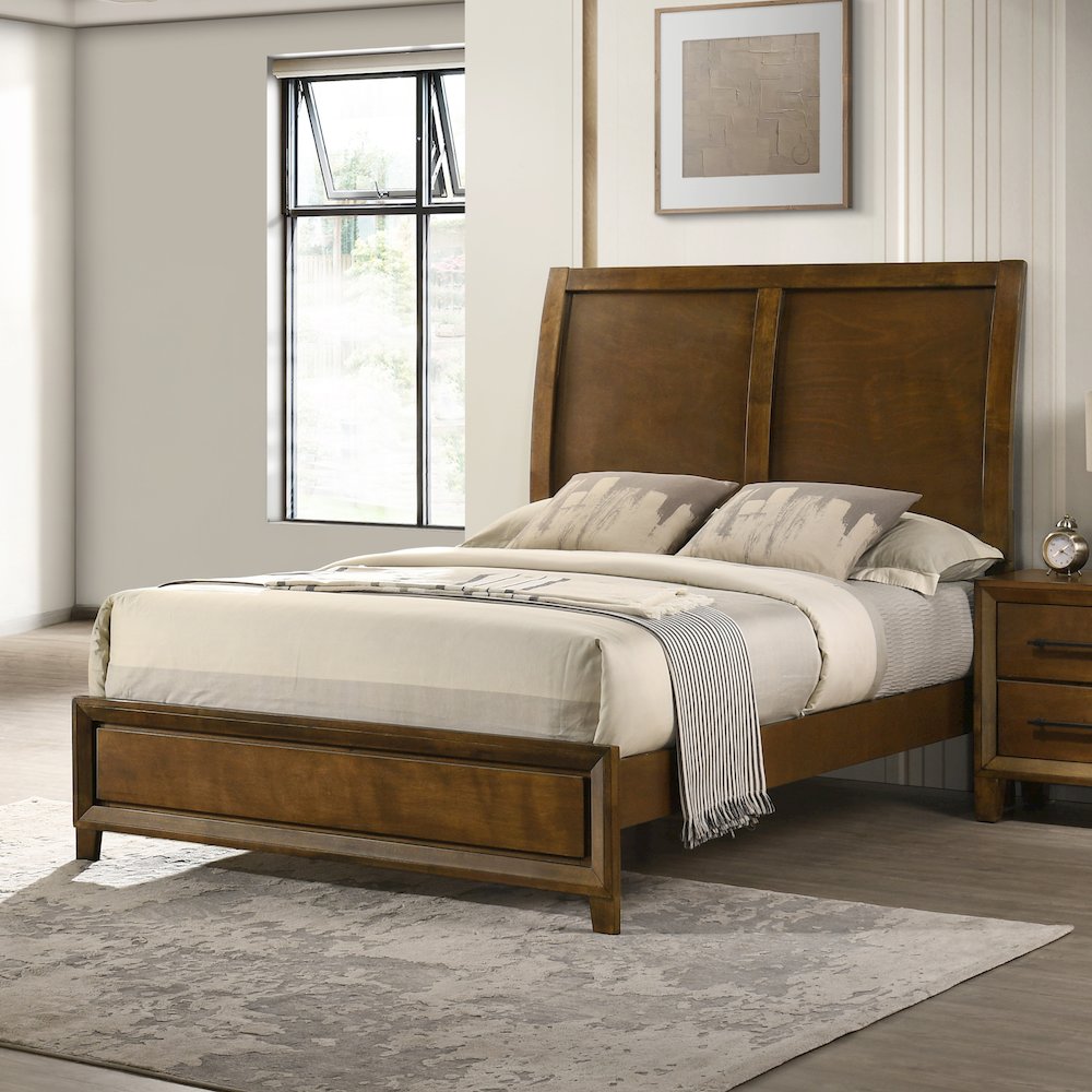 Ballard Wood Full Panel Bed in Walnut Brown. Picture 7