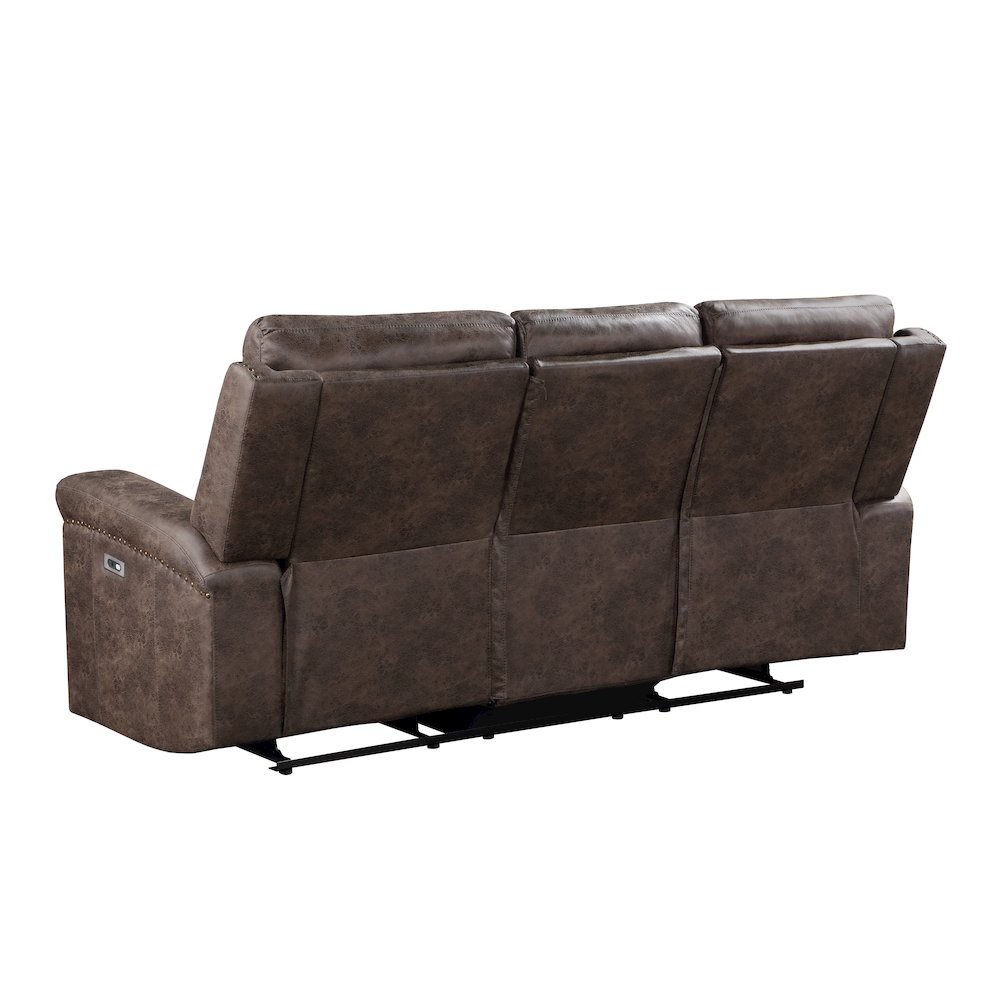 Quade 2-Piece Fabric Upholstered Power Sofa And Loveseat Set, Mocha Brown. Picture 12