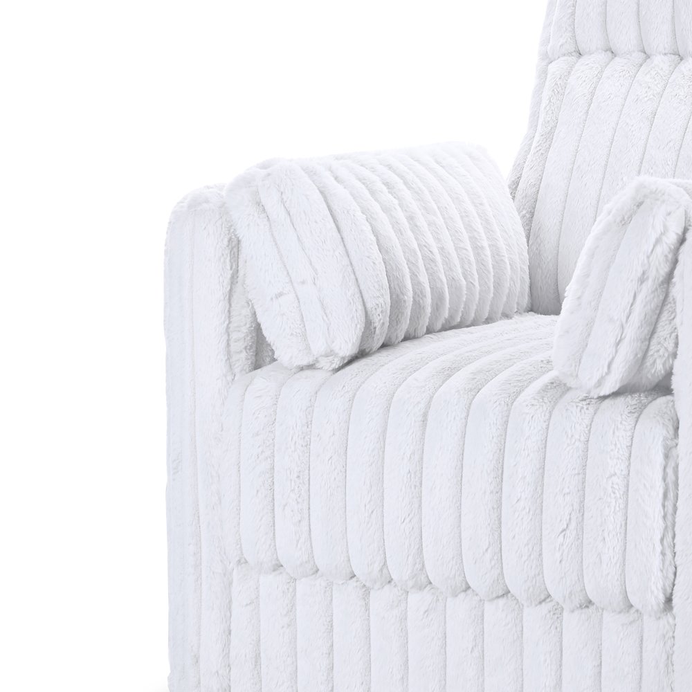 Embrace Fabric Swivel Accent Chair, White. Picture 5