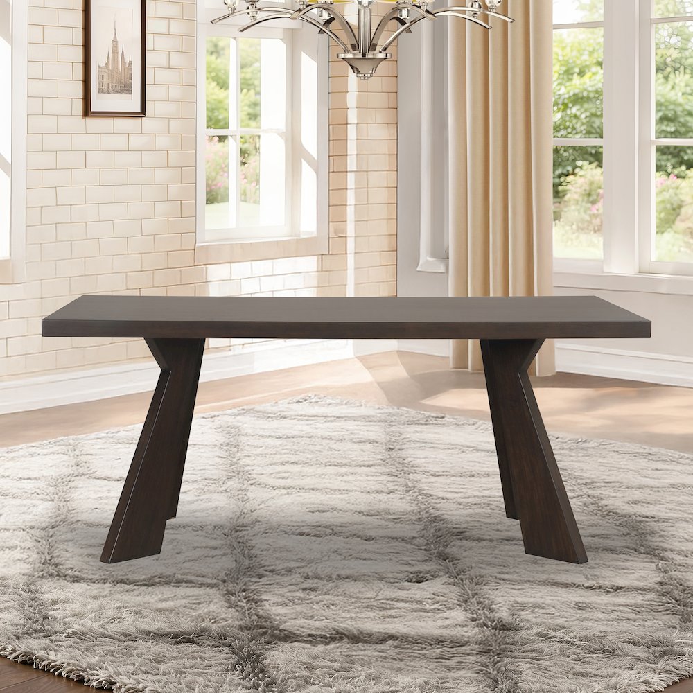 Chestnut Ridge 72" Wood Dining Table in Brown. Picture 5