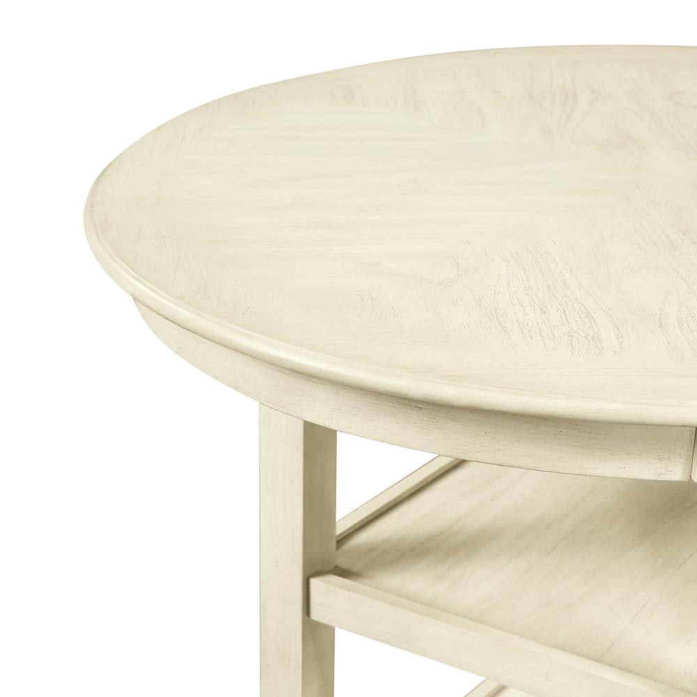Amy 5-Piece Wood Round Counter Set with 4 Chairs in Bisque Beige. Picture 6