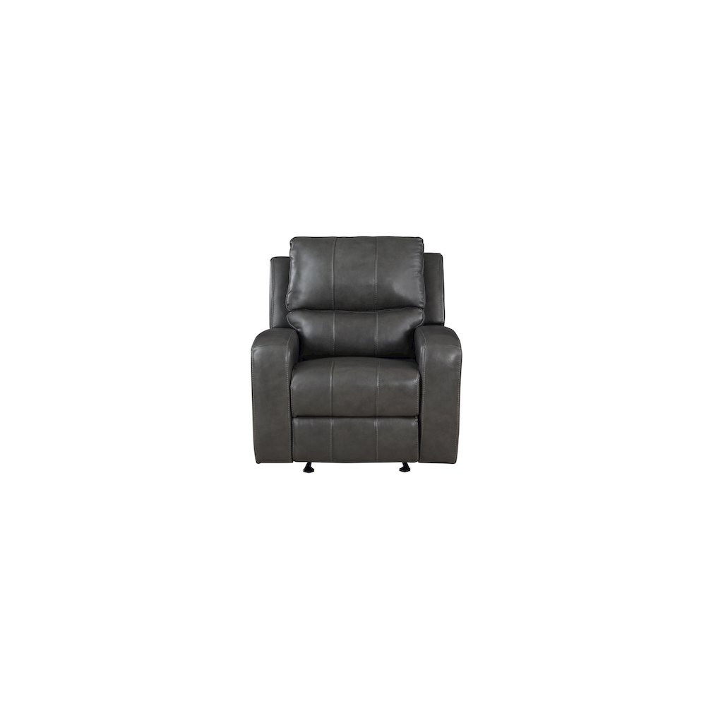 Linton Leather Glider Recliner W/ Pwr Fr-Gray. Picture 2