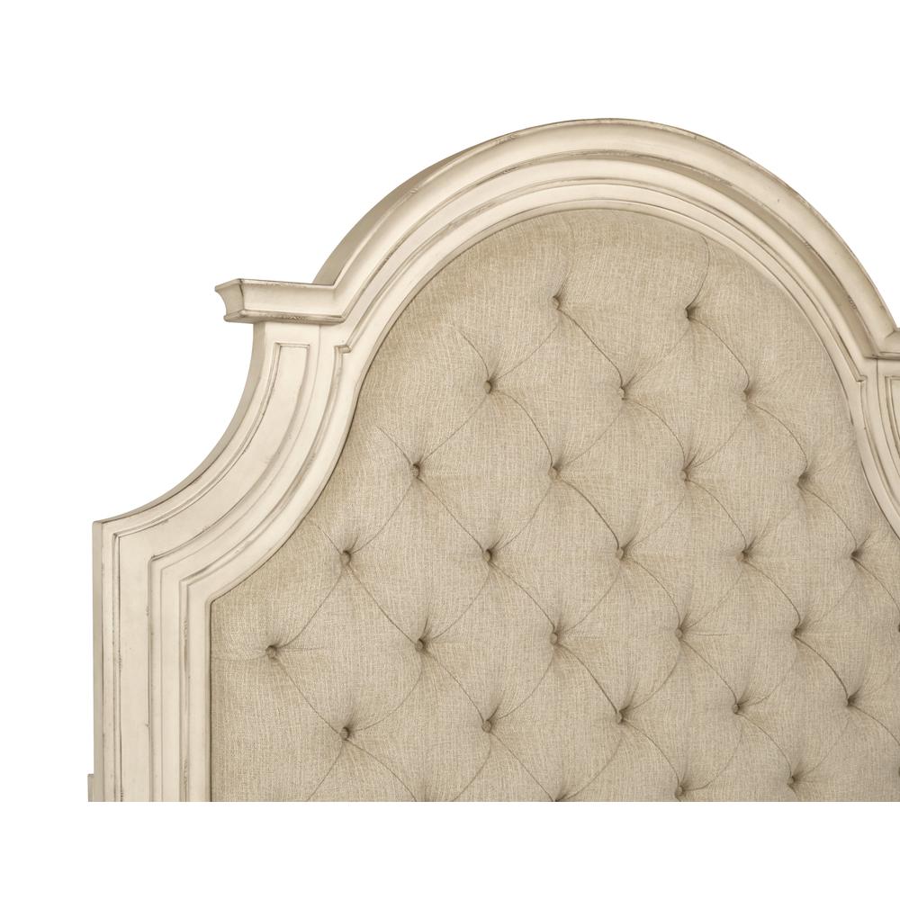 Furniture Anastasia Traditional Wood Queen Bed in Ant White. Picture 5