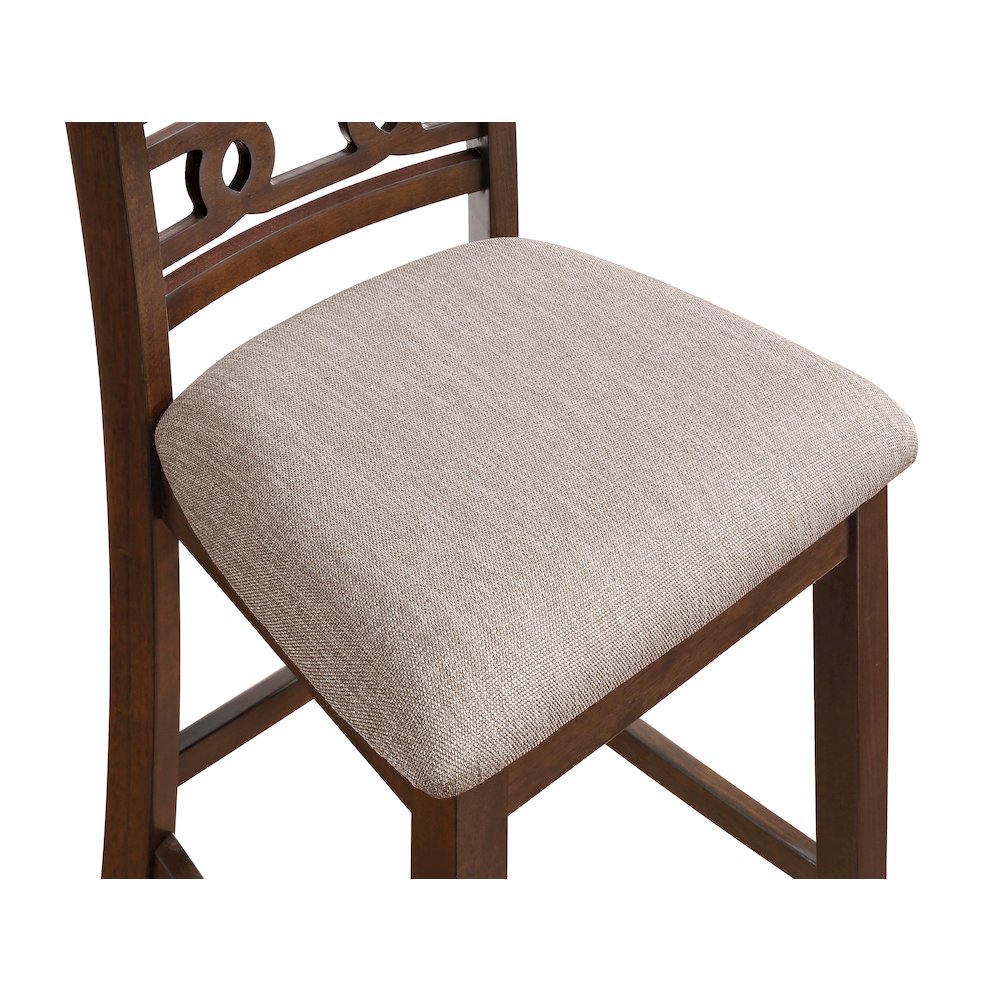 Furniture Gia Solid Wood Counter Table 2 Chairs in Cherry Brown. Picture 7