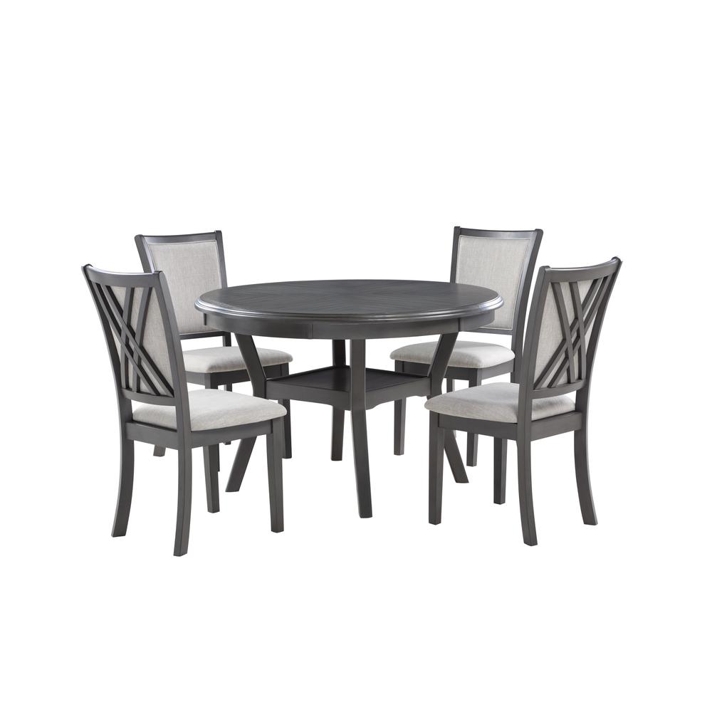 Furniture Amy 5-Piece Contemporary Wood Dining Set in Gray. Picture 3