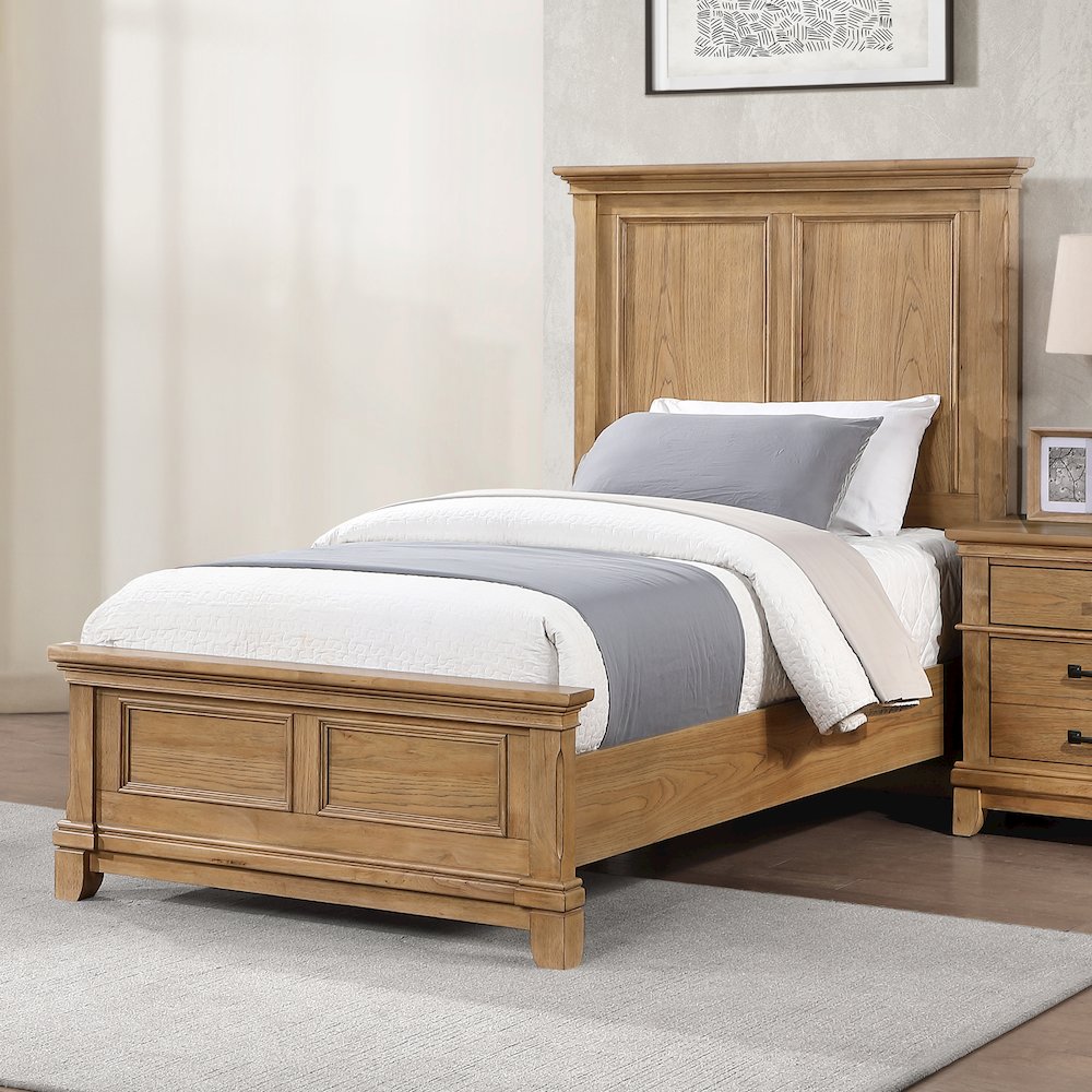 Sunstone Wood Twin Size Panel Bed in Natural. Picture 2