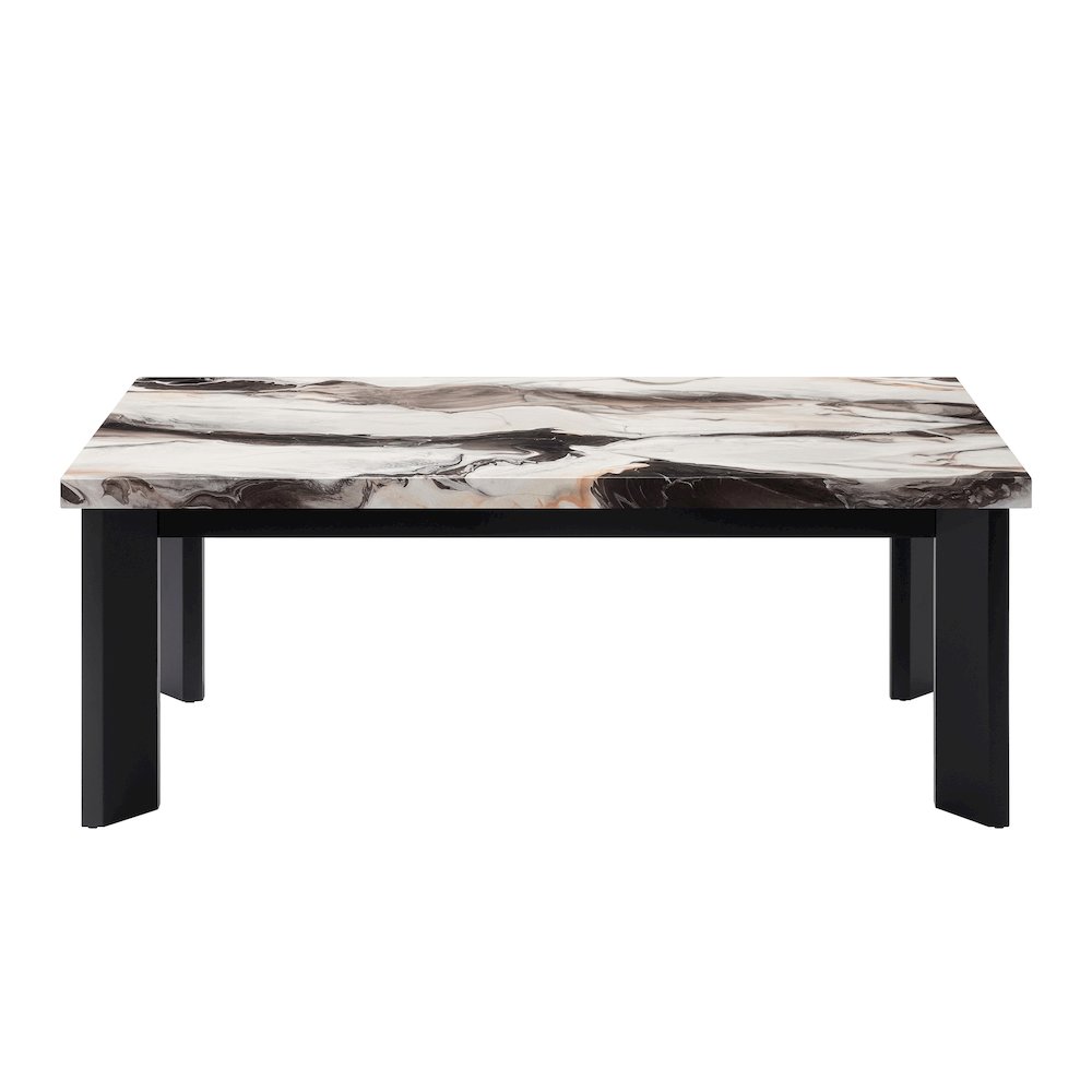 Strata 3-Piece Wood Occasional Table Set in Brown/White. Picture 5