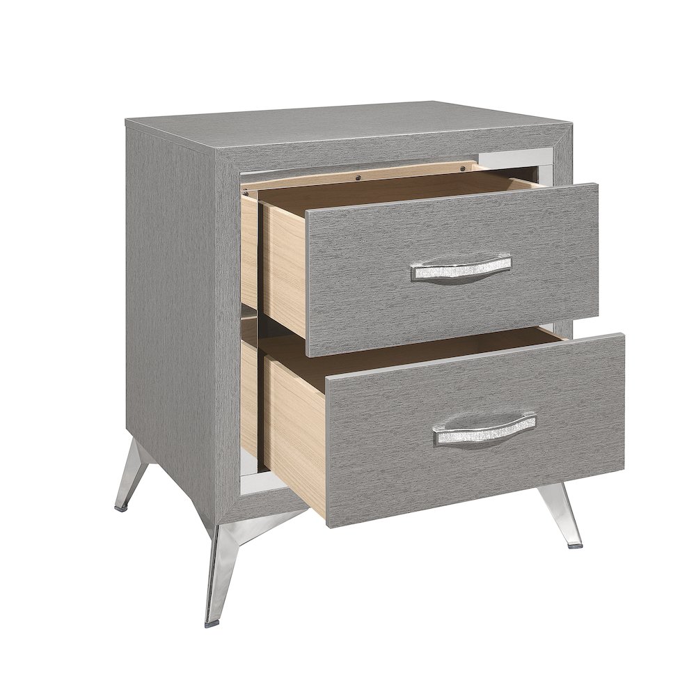 Huxley Wood Nightstand in Gray (Set of 2). Picture 5