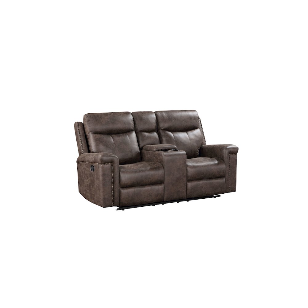 Quade 3-Piece Fabric Manual Living Room Set, Mocha. Picture 5