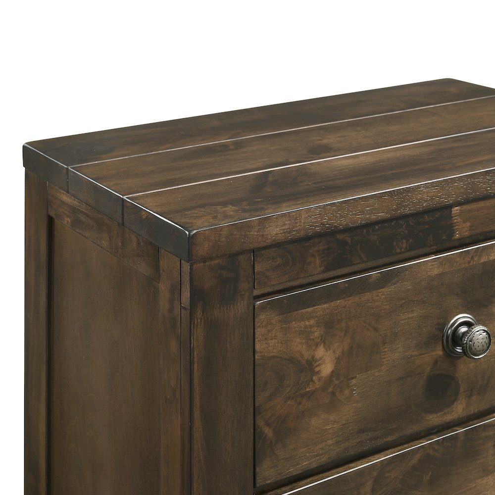 Furniture Blue Ridge Solid Wood Bedroom Nightstand in Rustic Gray. Picture 3