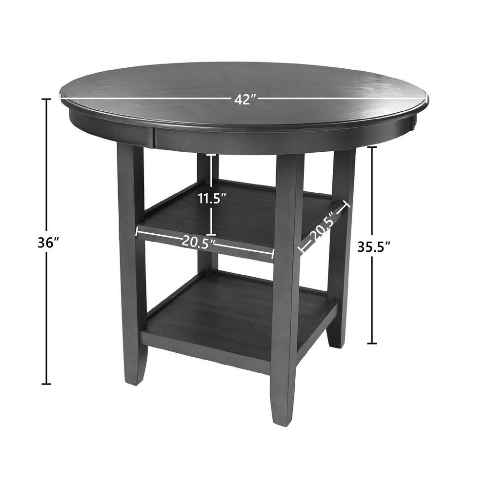 Furniture Mitchell 5-Piece Transitional Wood Counter Set in Gray. Picture 4